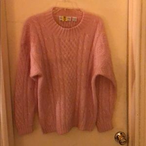 Pink cable sweater